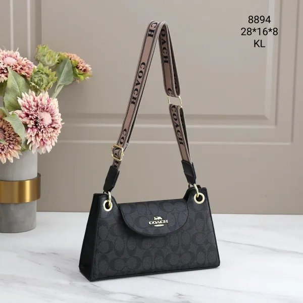 Coach Signature Canvas Mini Shoulder Bag Black - 1