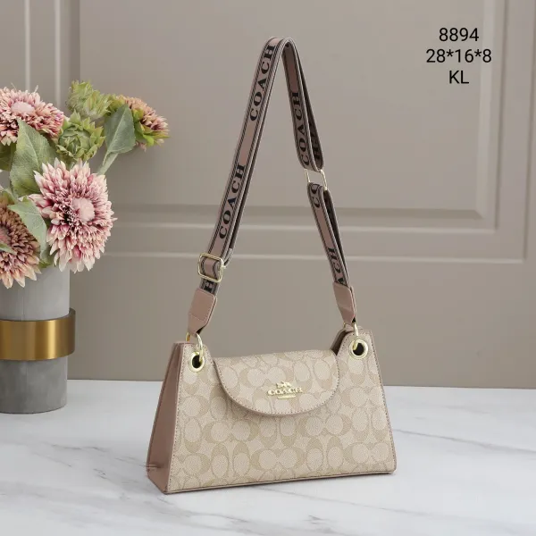Coach Signature Canvas Mini Shoulder Bag Beige - 1
