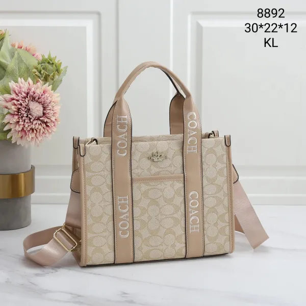 Coach Signature Canvas Tote Bag Beige Handbag - 1