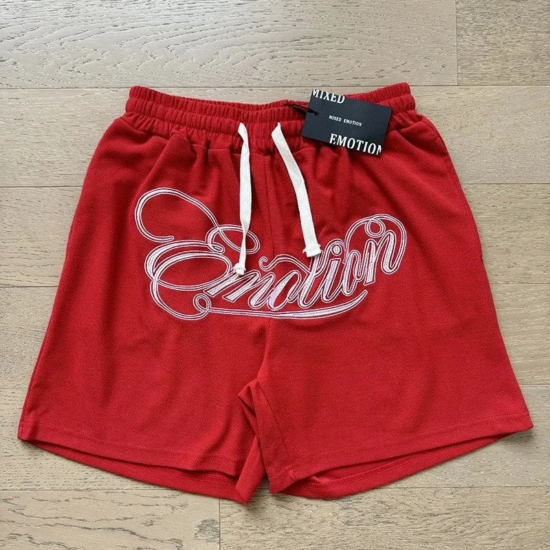 Mixed Emotion Shorts Drawstring Rhinestone Graphic image 5