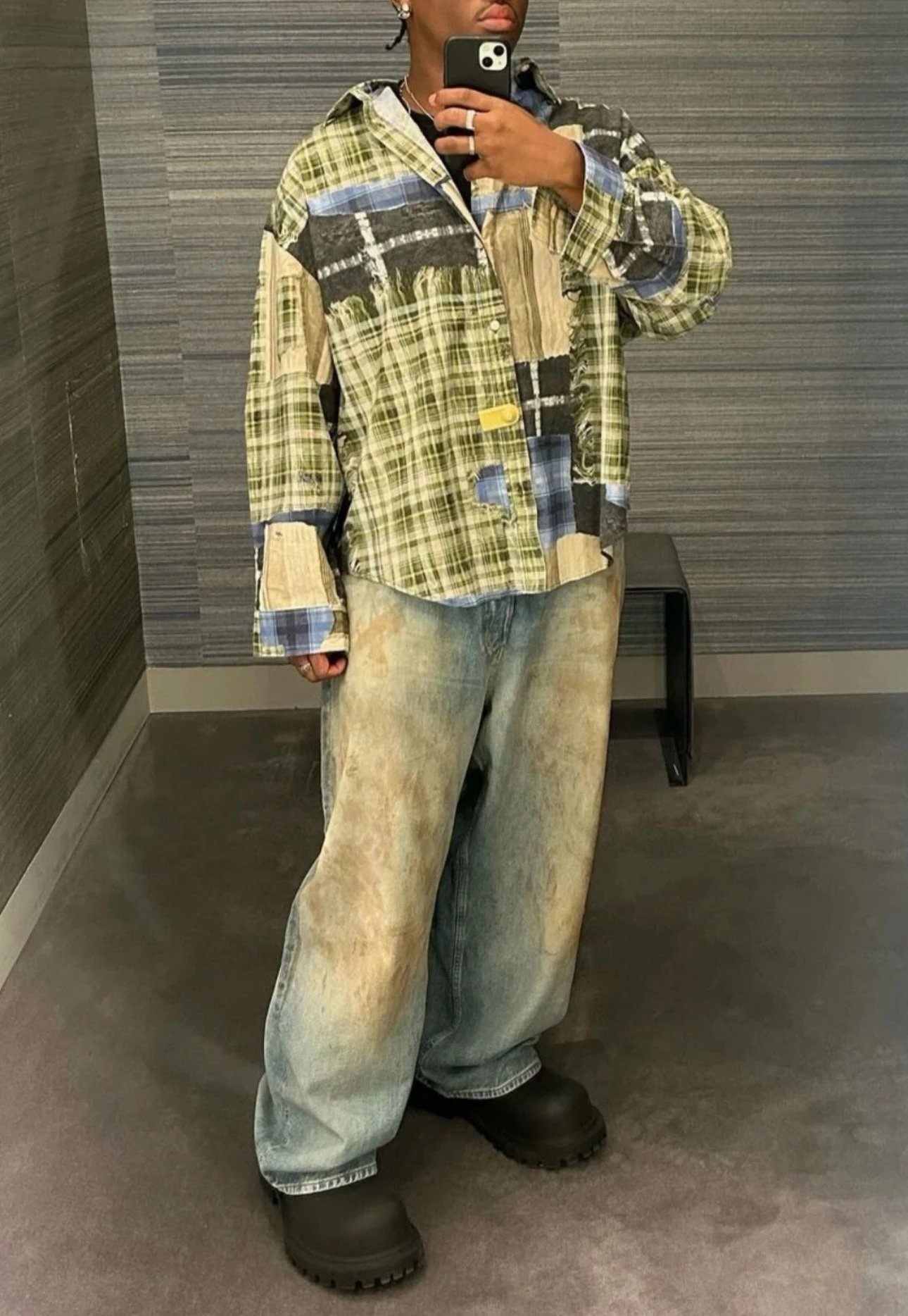 Acne Studios Distressed Wide-Leg Jeans Blue - 10