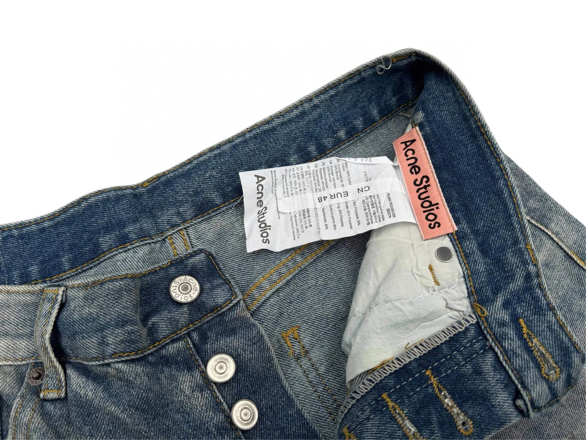 Acne Studios Distressed Wide-Leg Jeans Blue - 12