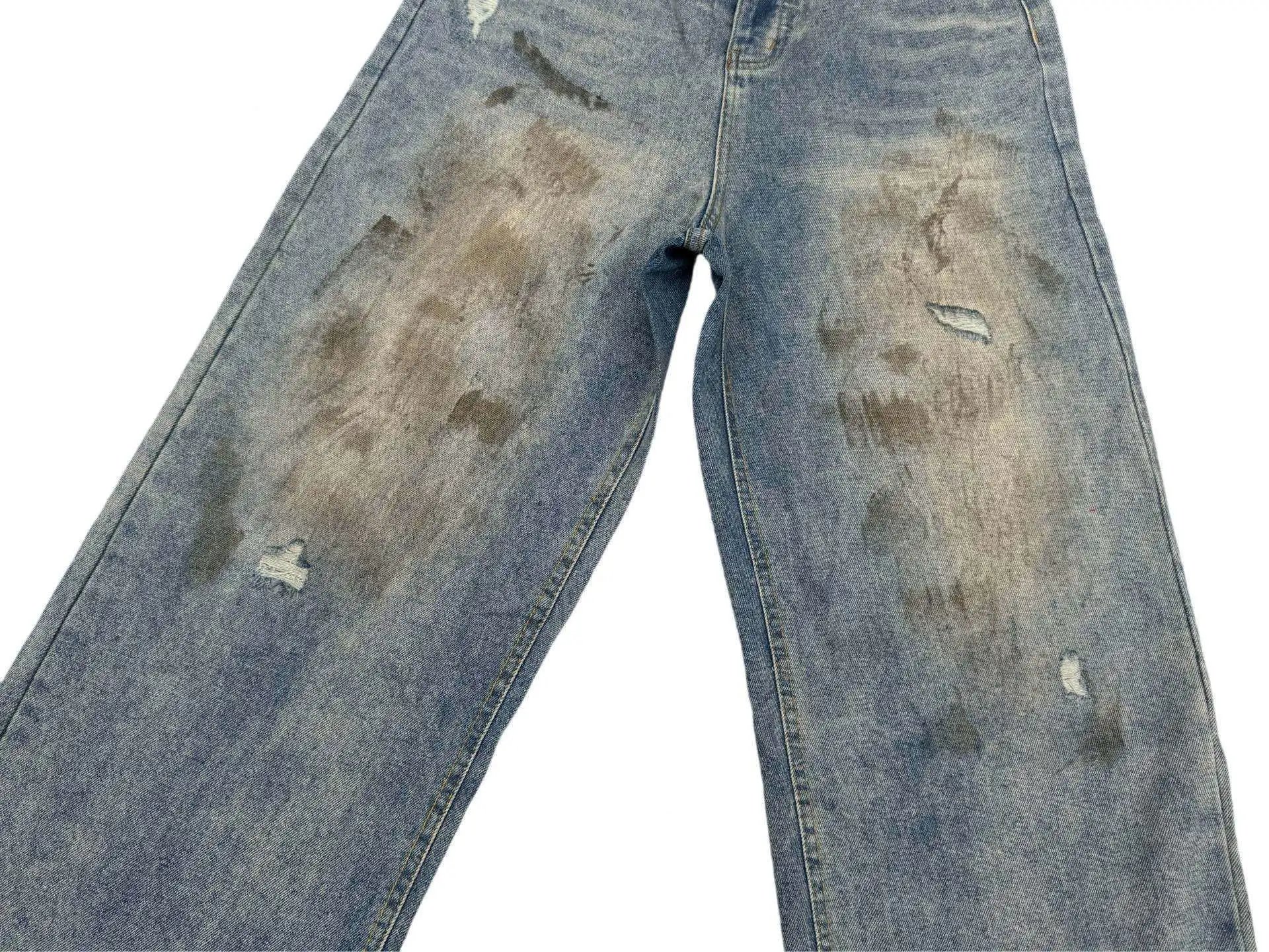 Acne Studios Distressed Wide-Leg Jeans Blue - 11
