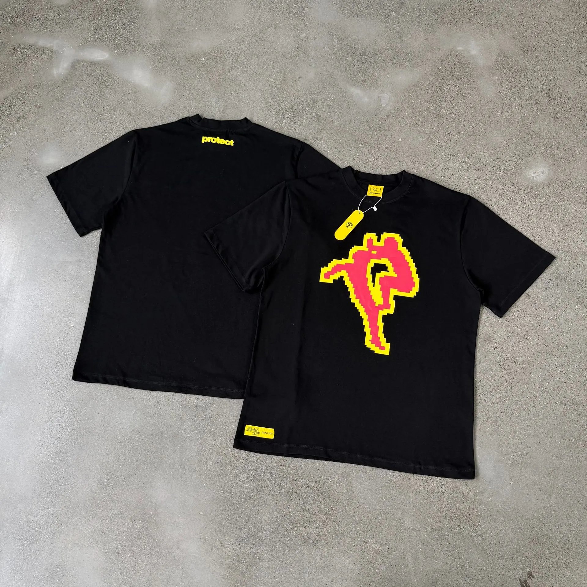 Protect T-shirt Pixelated Logo Black