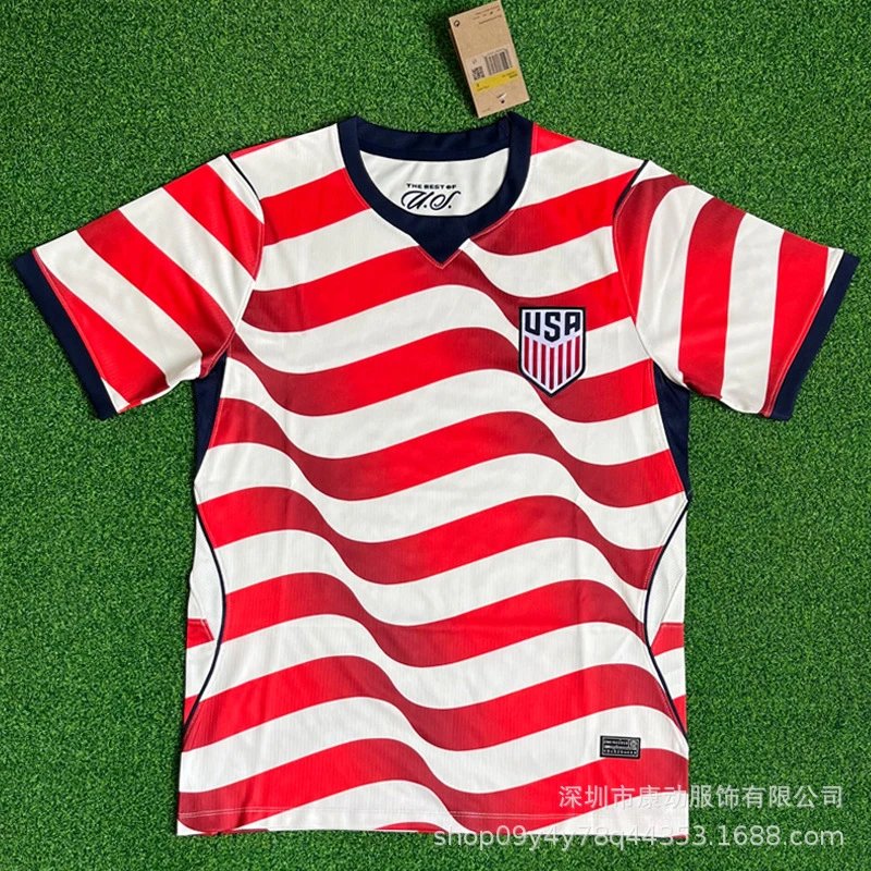 Nike x USA 2022/23 Wavy Stripe Pre-Match Jersey Red/White
