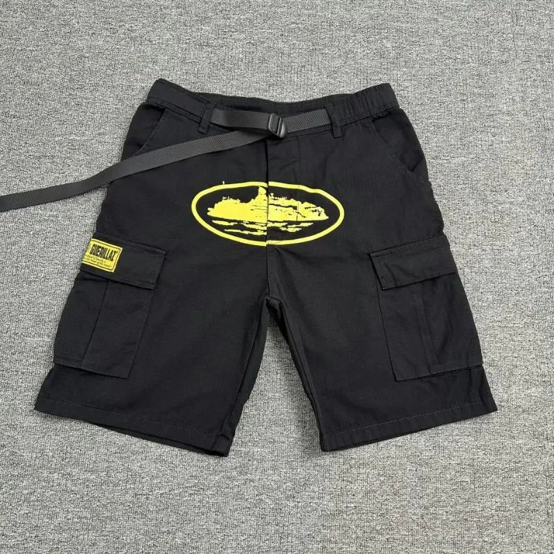 Other Alcatraz Graphic Belted Cargo Shorts Black