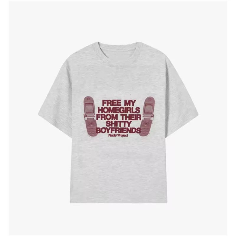 Nude Project T-shirt Free My Homegirls Graphic Grey