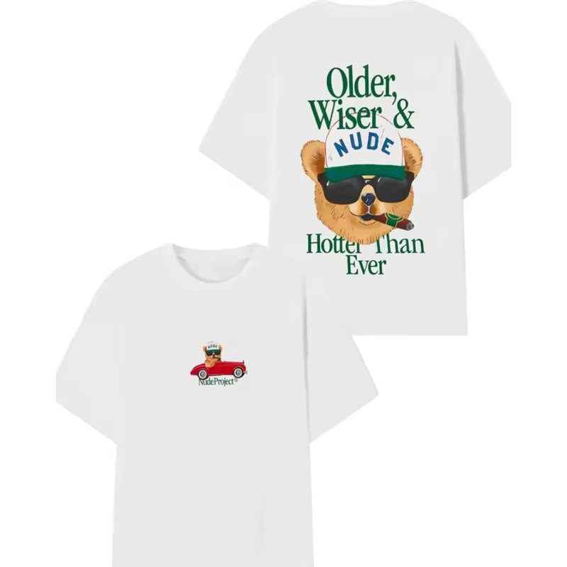 Nude Project T-shirt Older Wiser & Nude Bear White