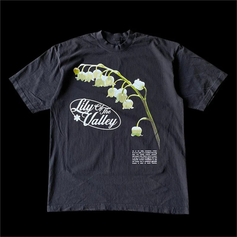 Other T-shirt Lily of the Valley Print Black