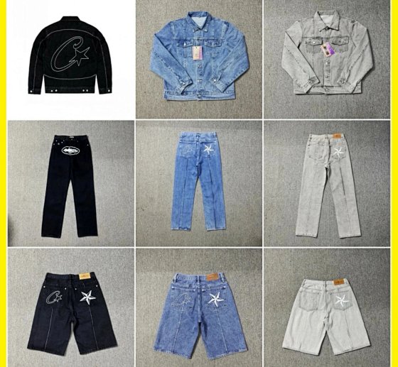 Classic Collection Wheelbarrow Print Shorts Pants Long INS Trend Denim Jeans Denim Jacket-za