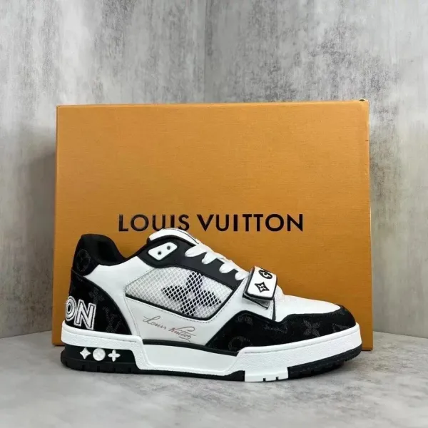 Louis Vuitton Trainer Monogram Denim Blue White Sneakers - 7