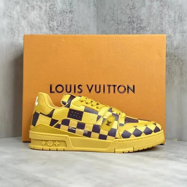 Louis Vuitton Trainer Monogram Denim Blue White Sneakers - 9