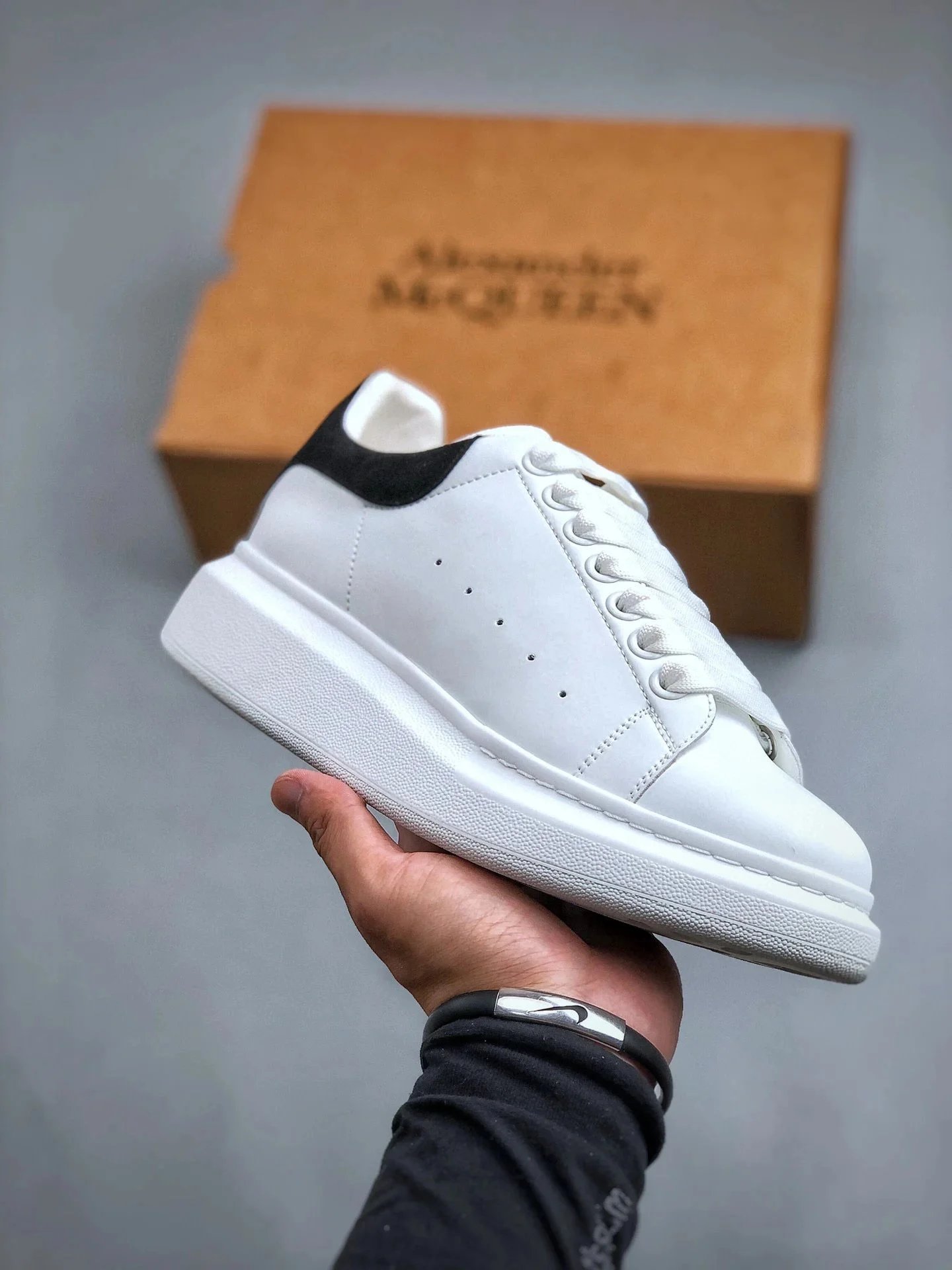 White sneakers spring 2024 sports shoes thick sole inner height increasing casual sneakers-pa