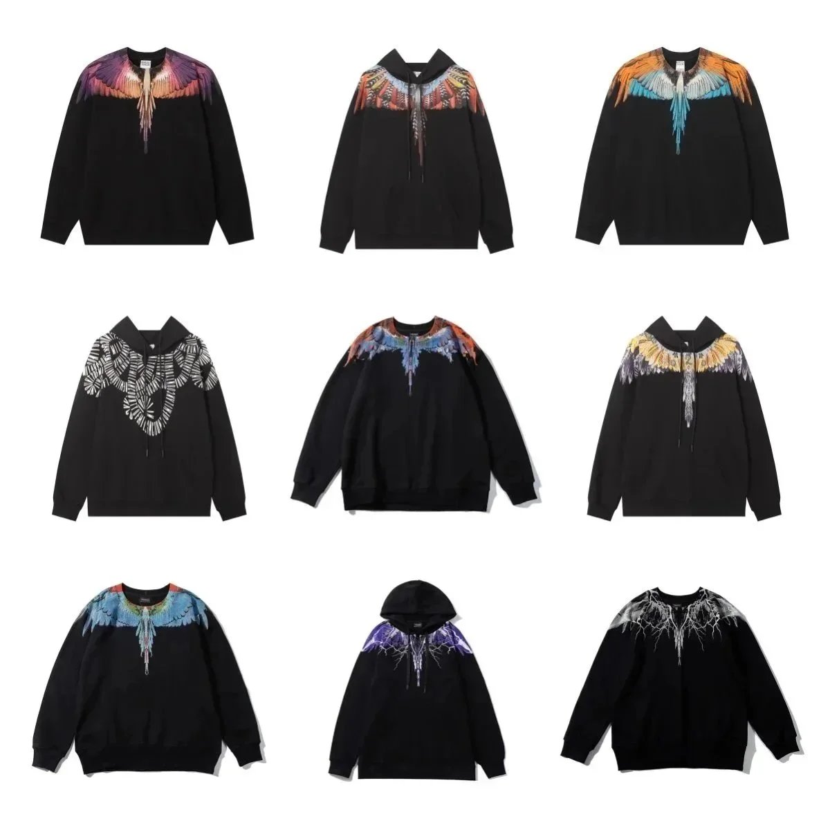 Marcelo Burlon Wings Print Hoodies and Sweatshirt