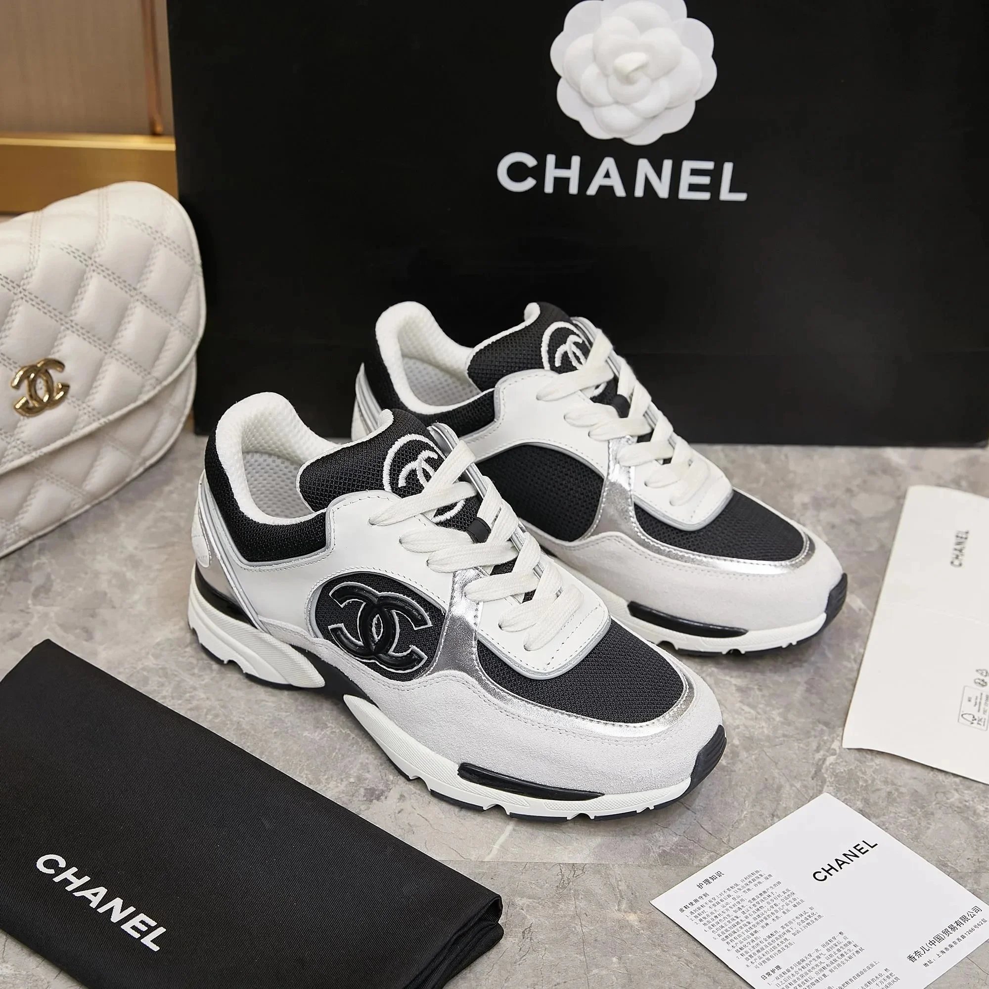 Chanel CC Runner Pink and Burgundy Leather Sneakers - 10