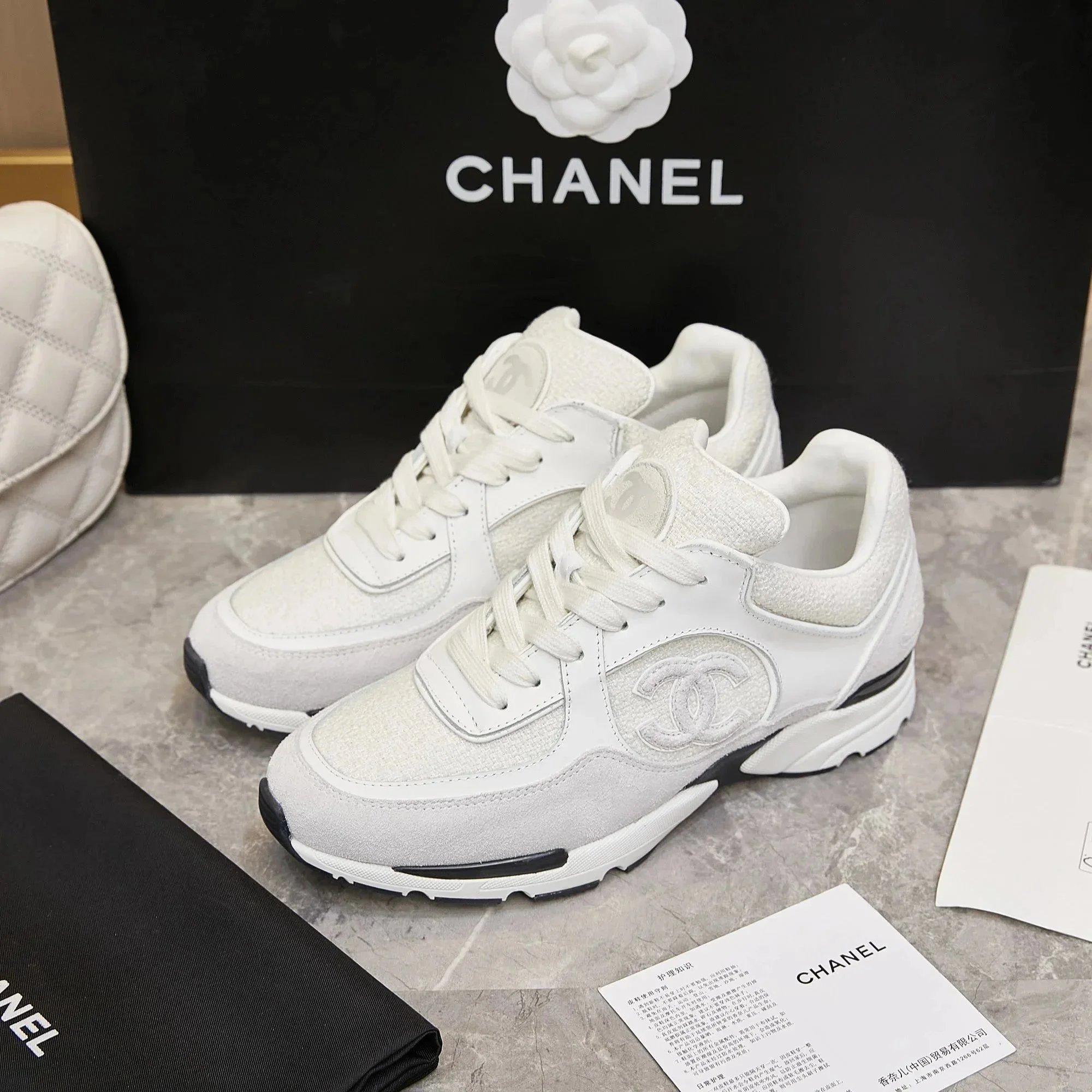 Chanel CC Runner Pink and Burgundy Leather Sneakers - 3