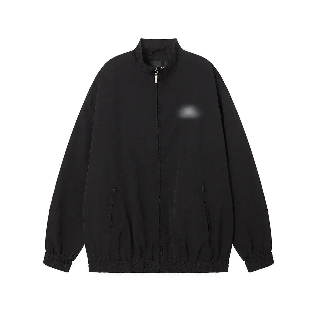 Oversized Zip-Up Windbreaker Black