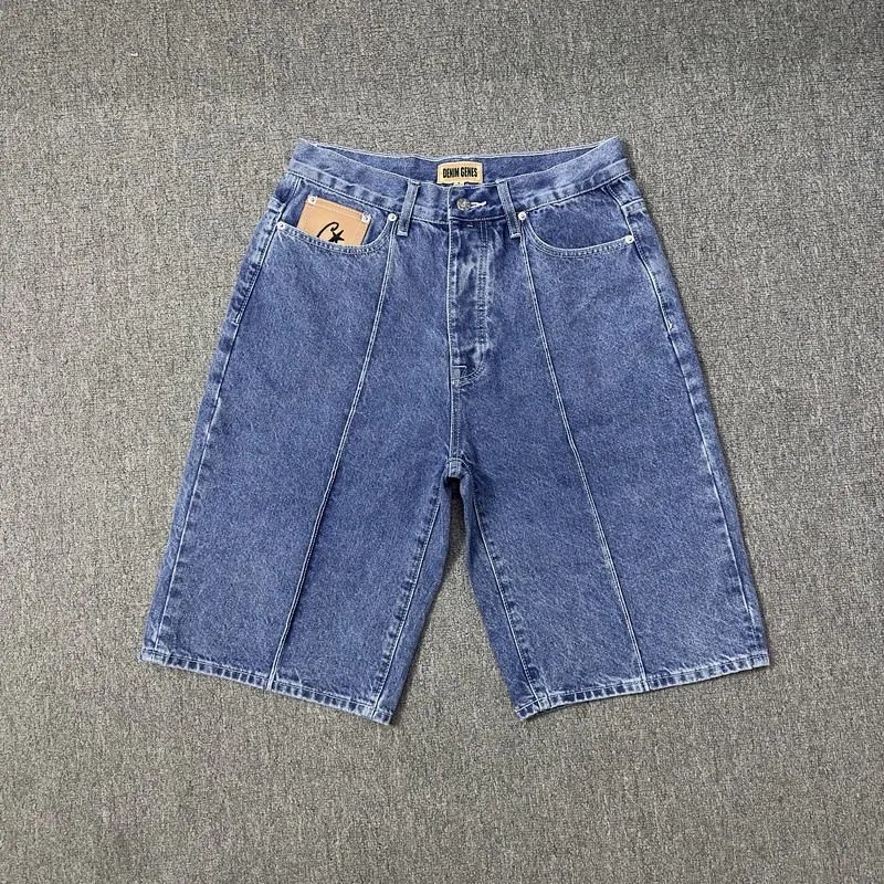 Blue denim shorts