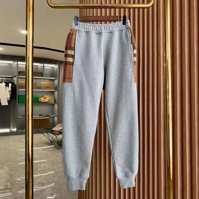 Burberry Sweatpants Check Side Panel Grey