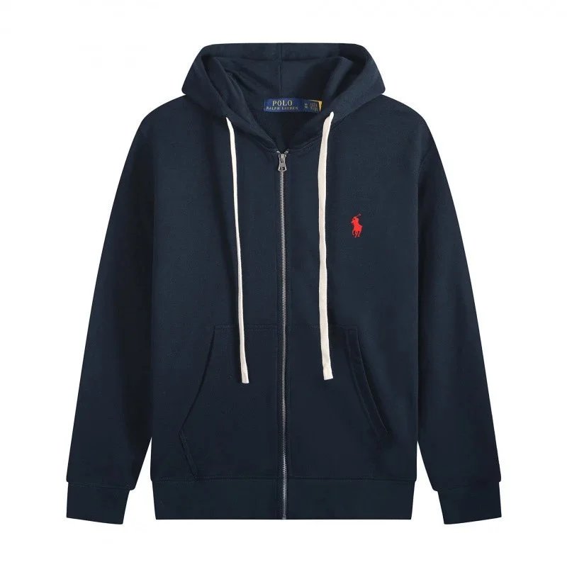 White drawstring zip-up royal blue red logo
