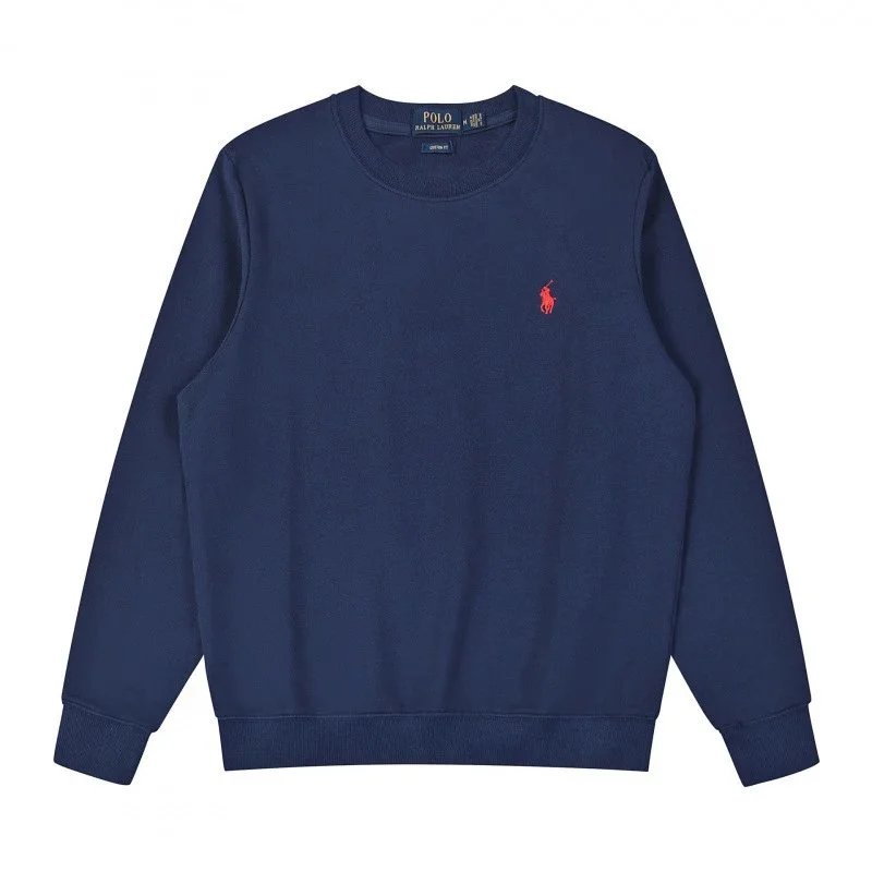 Crew neck royal blue red logo