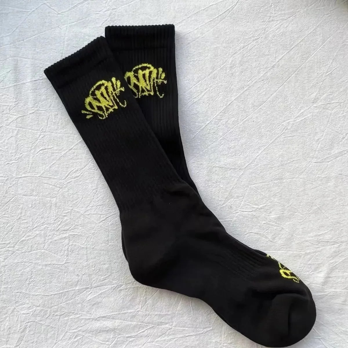 Supreme Black Yellow Socks