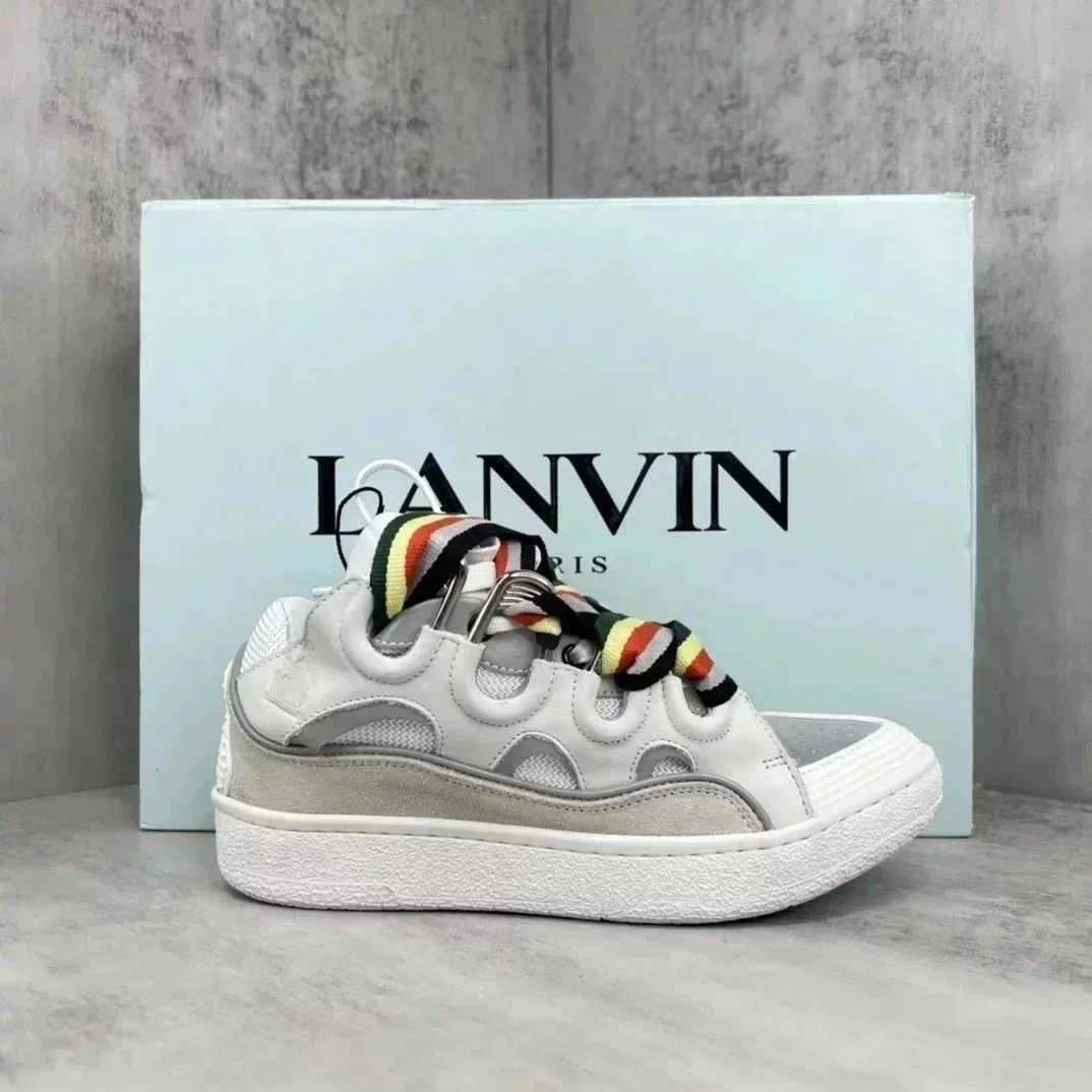 Lanvin Curb Leather and Suede Sneakers product photo 2
