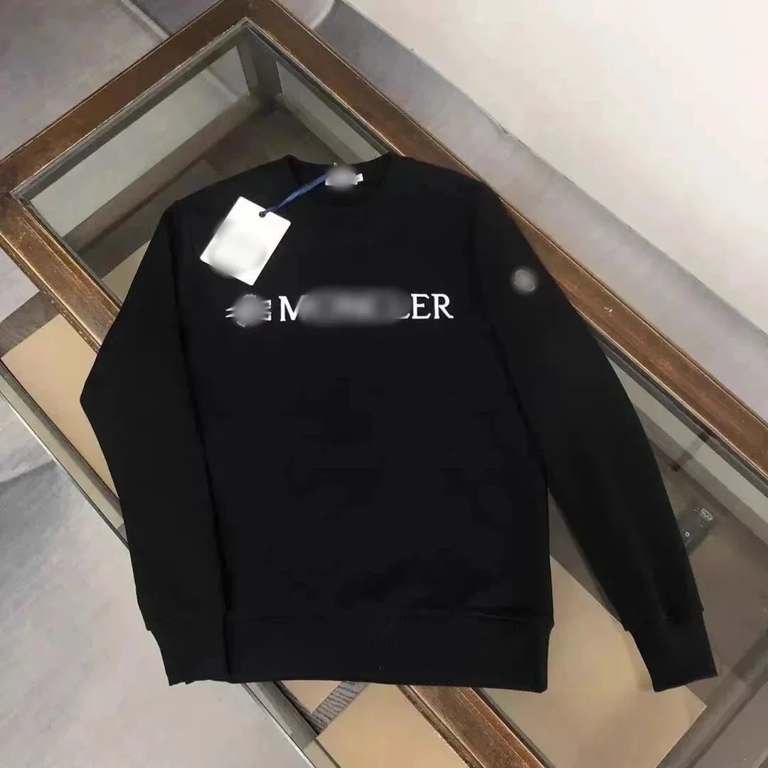 Moncler Black Crewneck Sweatshirt with Chest Logo