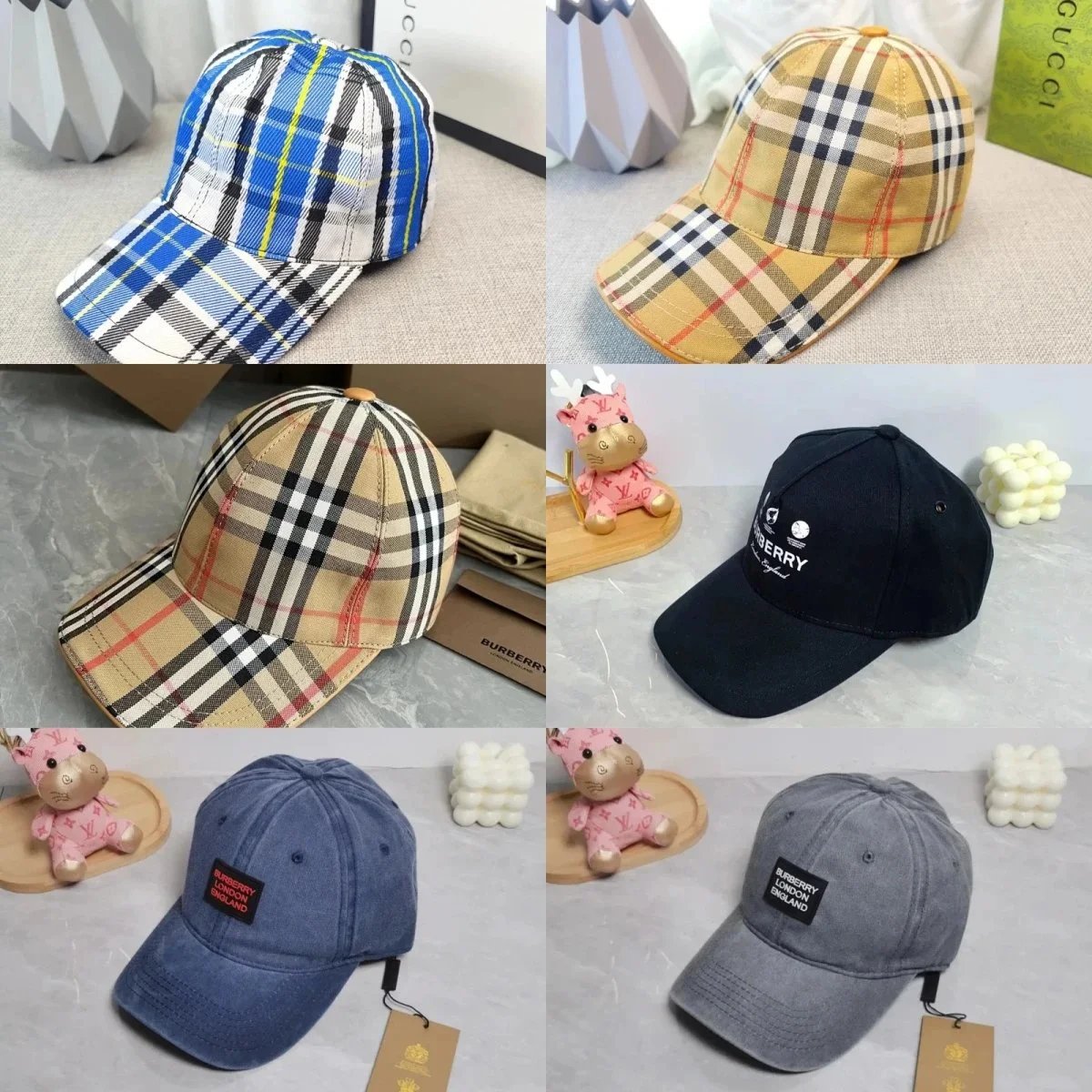 Burberry Graphic Logo and Check Brim Baseball Caps product photo 1