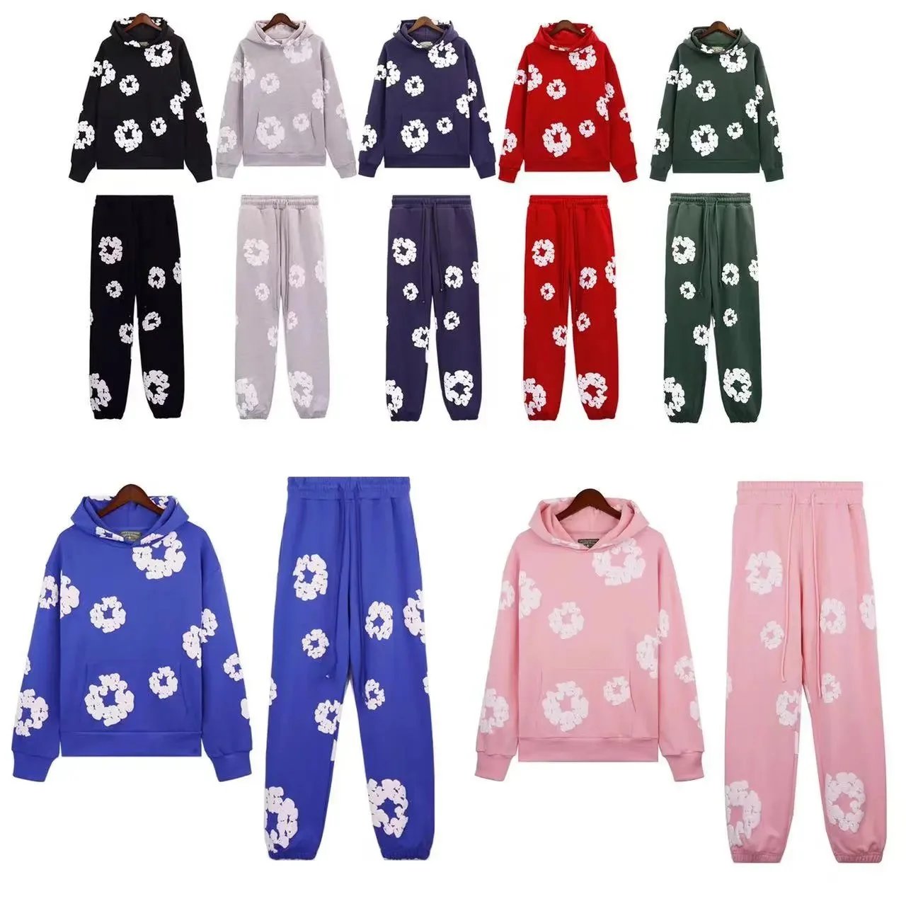 Denim Tears Cotton Wreath Pullover Hoodies — Multiple Colors