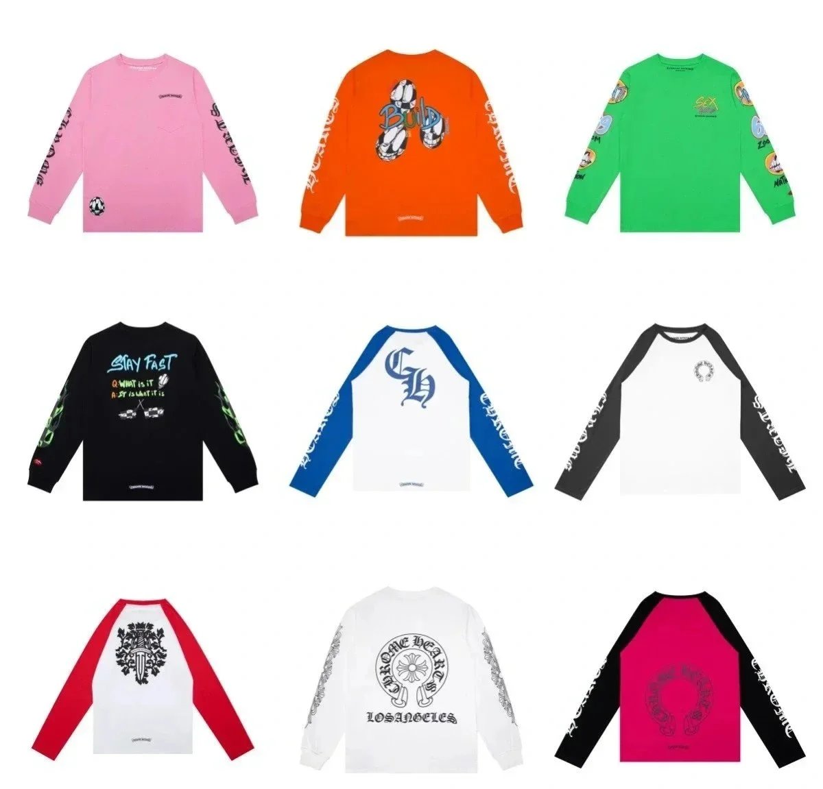 Chrome Hearts Graphic Long Sleeve Crewneck T-Shirt Collection
