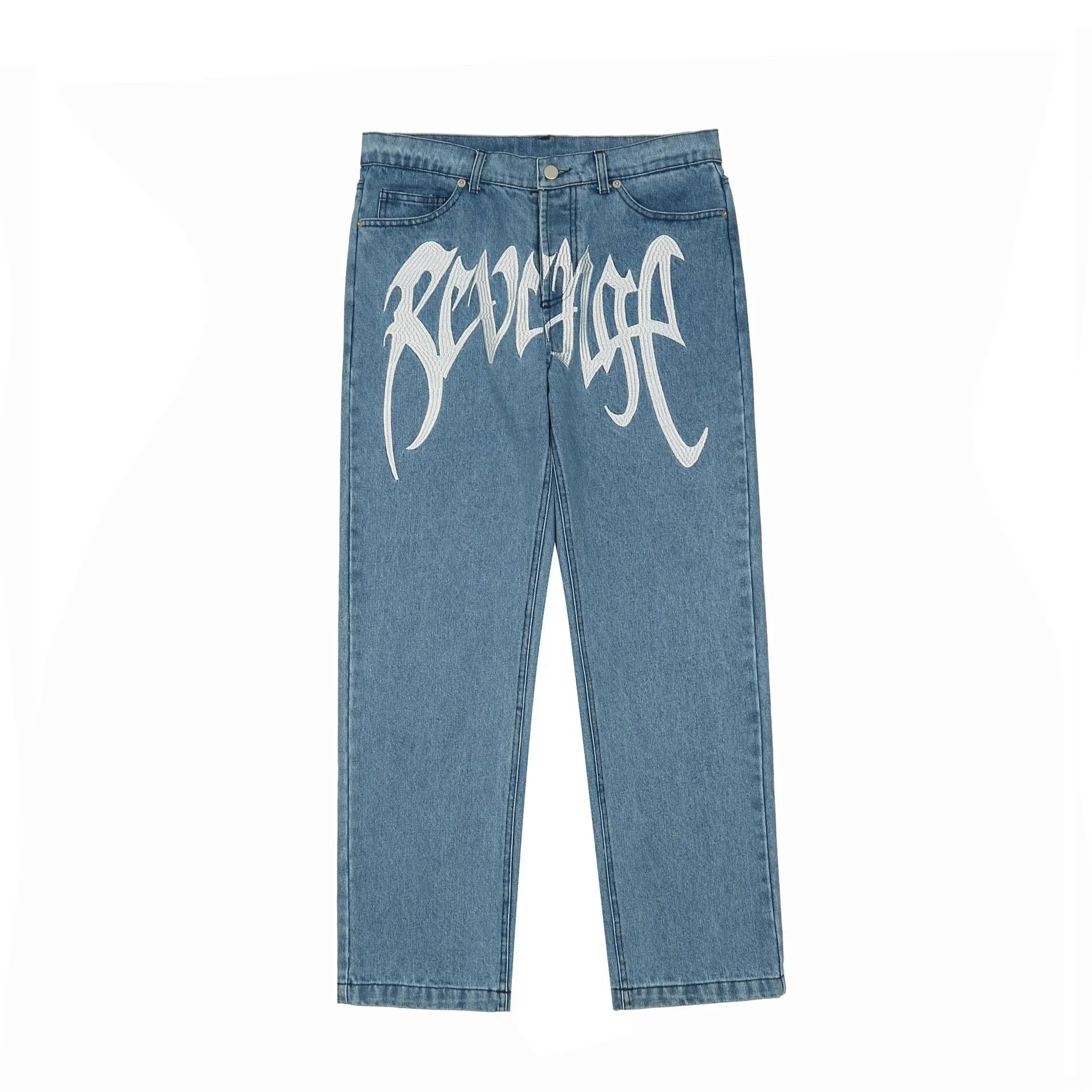 Revenge Embroidered Logo Denim Jeans product photo 4