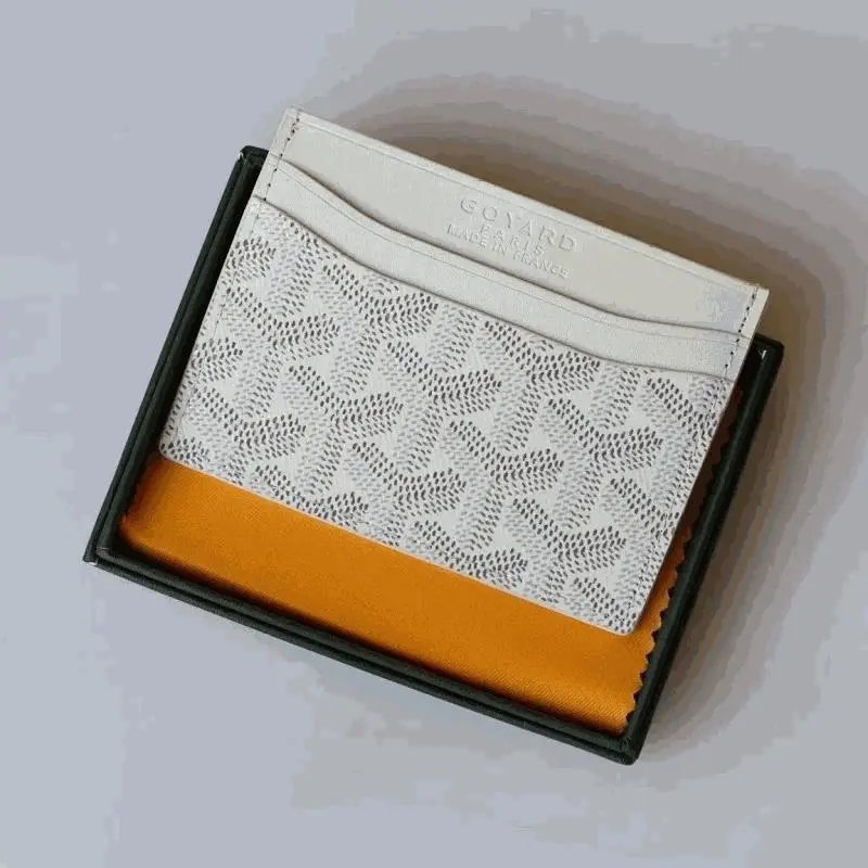 Goyard White Patterned Card Holder