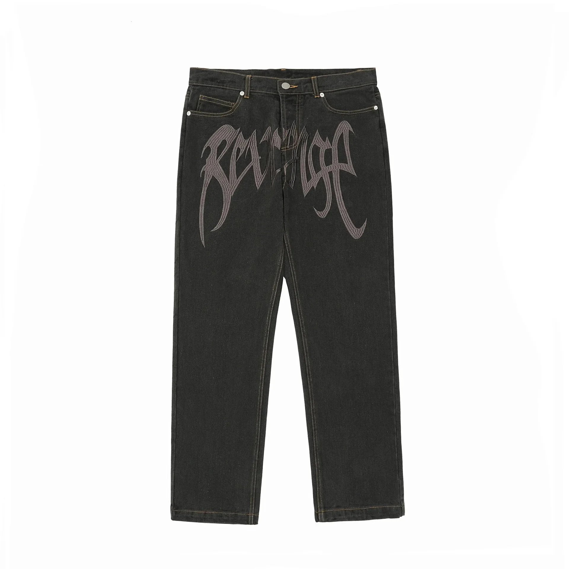 Revenge Embroidered Logo Denim Jeans product photo 3