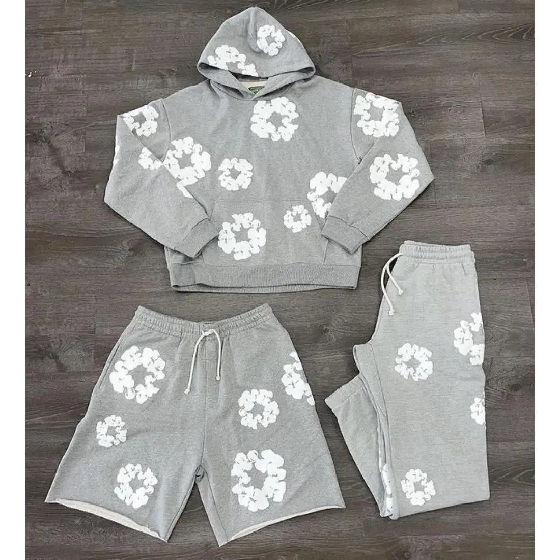 短裤＋卫衣＋长裤（灰色）