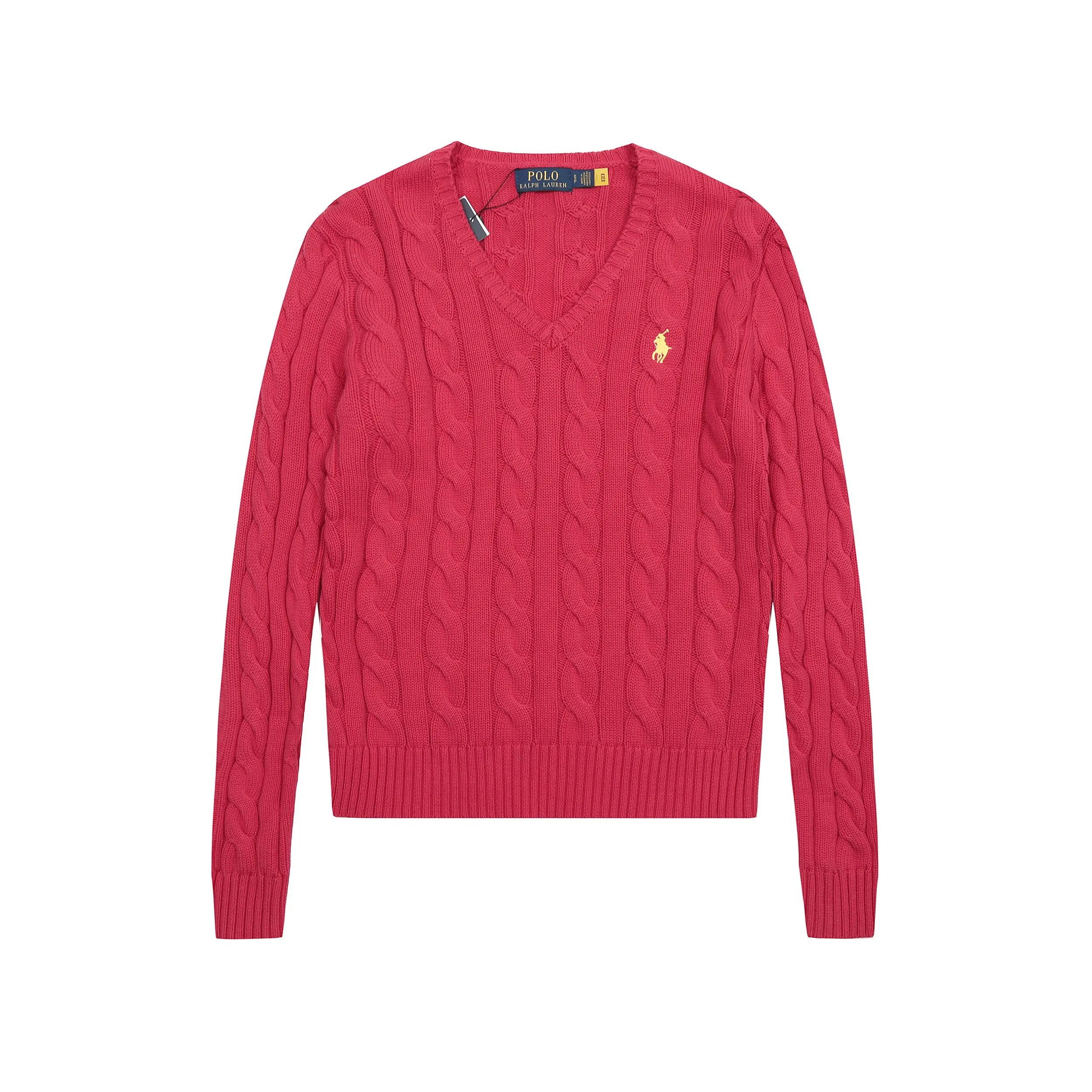 小马V领毛衣-玫粉色