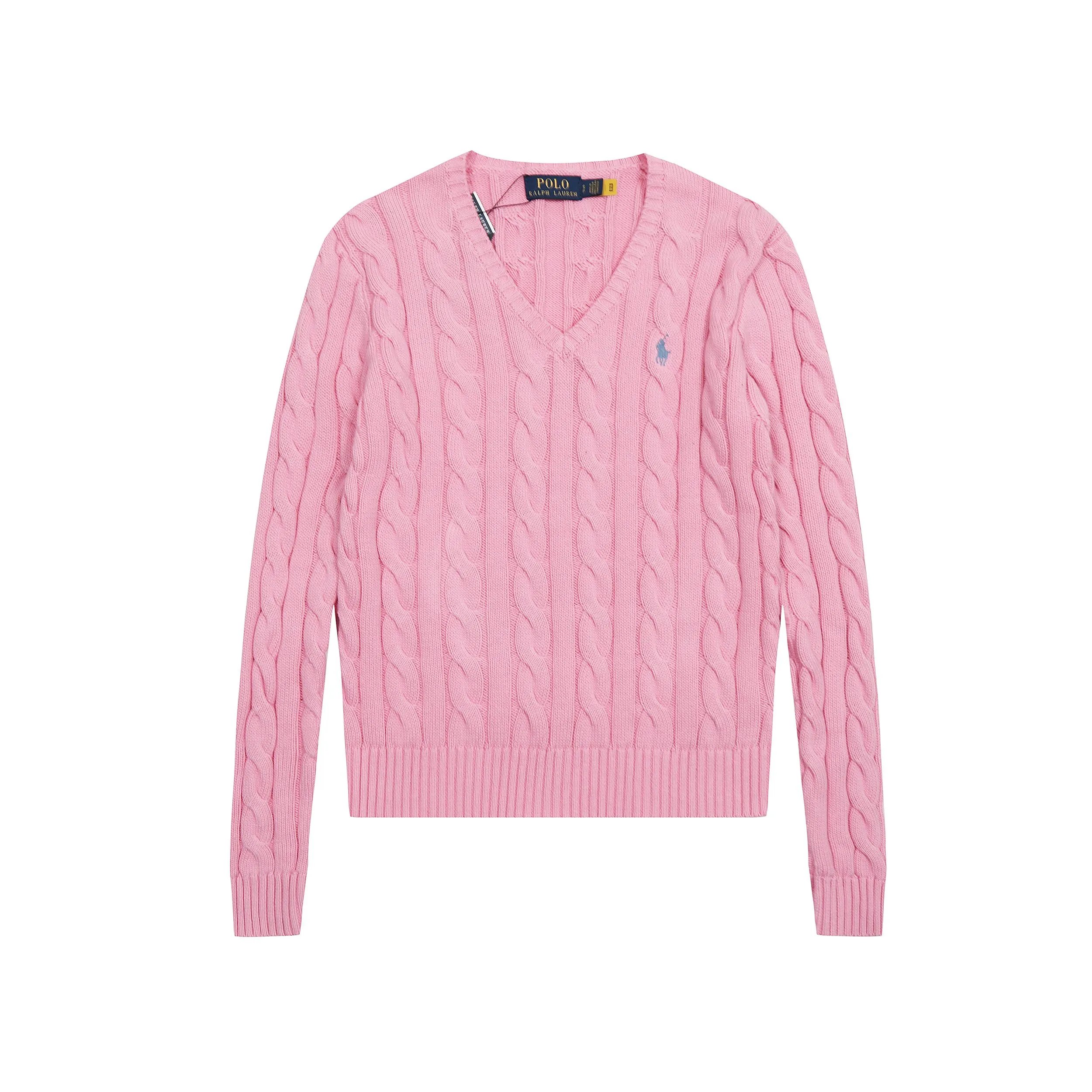 小马V领毛衣-粉色