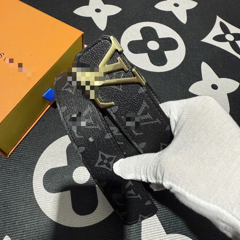 Cheap Budget LV Belt — Black Flower Gold Buckle [No Gift Box】 colorway — USFans Spreadsheet photo