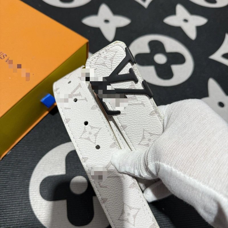 Cheap Budget LV Belt — White Old Flower Black Buckle [No Gift Box】 colorway — USFans Spreadsheet photo
