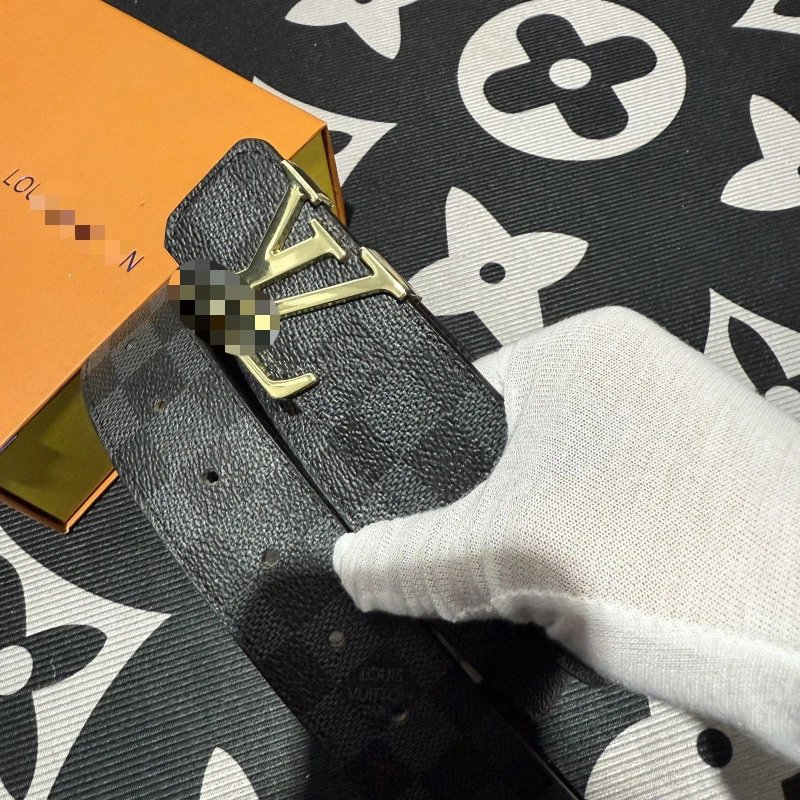 Black Checkered Gold Buckle [No Gift Box]
