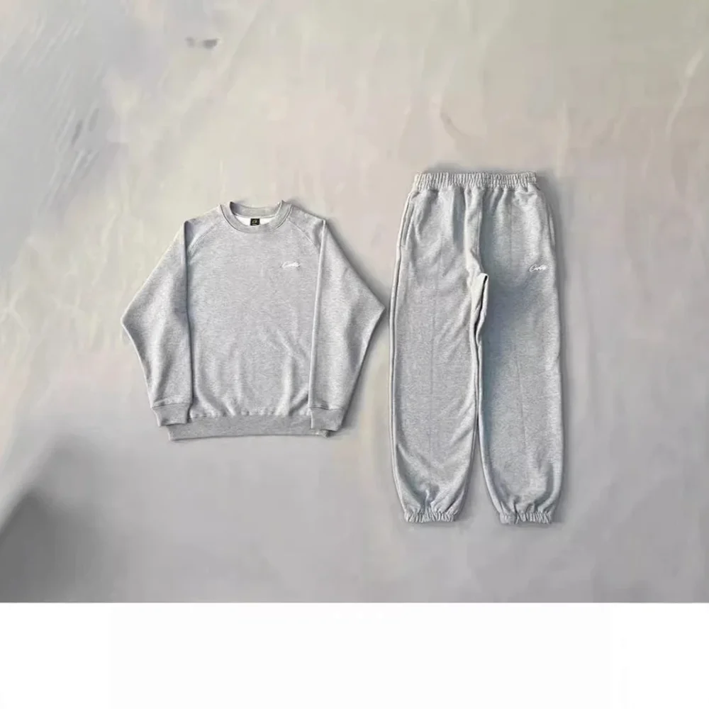 Carhartt WIP-Style Basic Grey Sweatshirt and Sweatpants Set