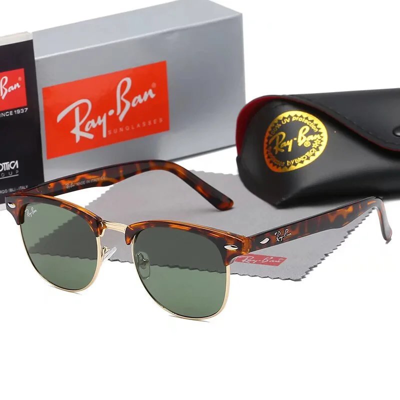 Ray-Ban Sunglasses — 3016 golden bean flower frame, dark green, with a delivery box colorway — USFans Spreadsheet photo