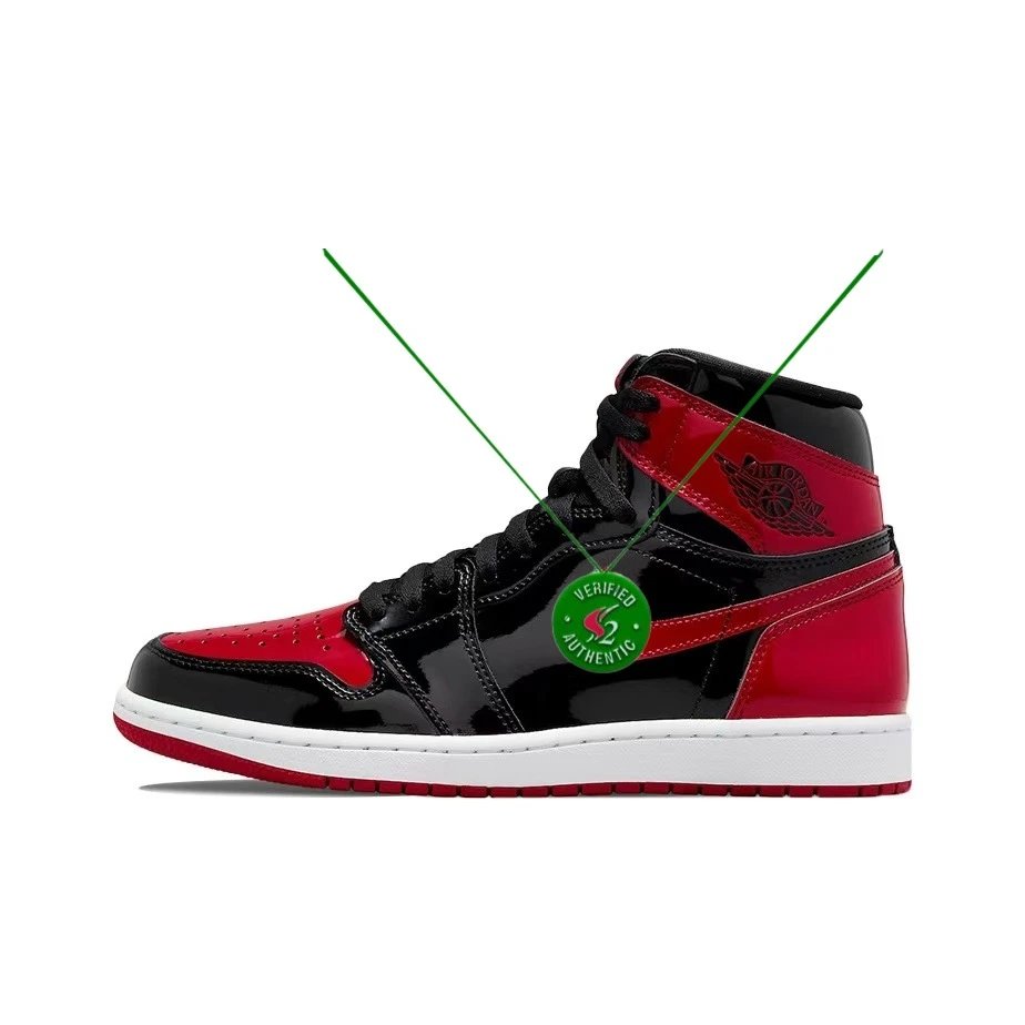 Off-White AJ1 University Blue — Mirror black and red colorway — USFans Spreadsheet photo