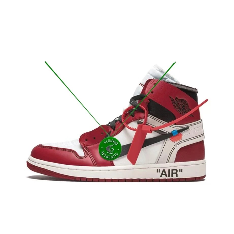 Off-White AJ1 University Blue — Collaboration Red colorway — USFans Spreadsheet photo