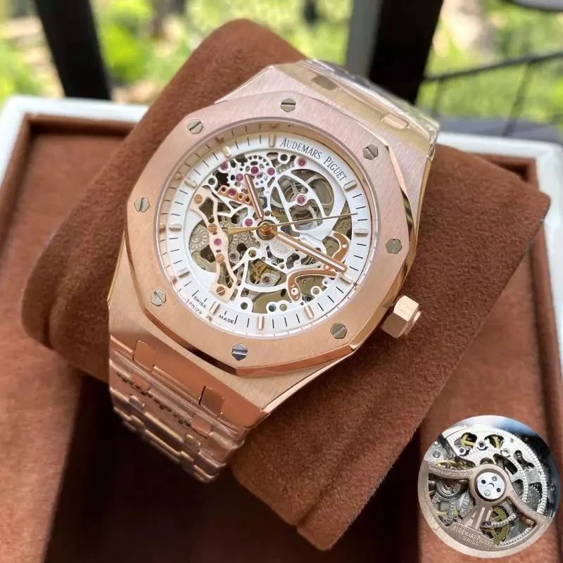 [Style 1] Rose Gold Case · White Dial · Steel Band