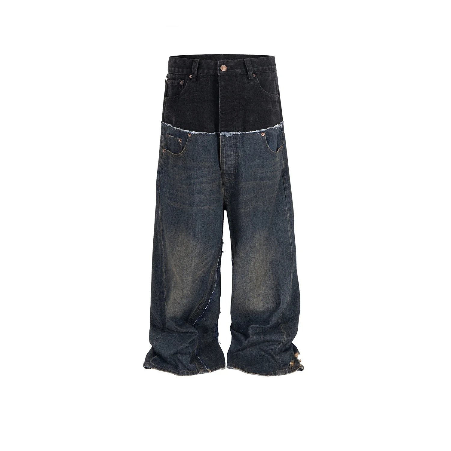 Balenciaga Cut-Up Series Paneled Distressed Jeans