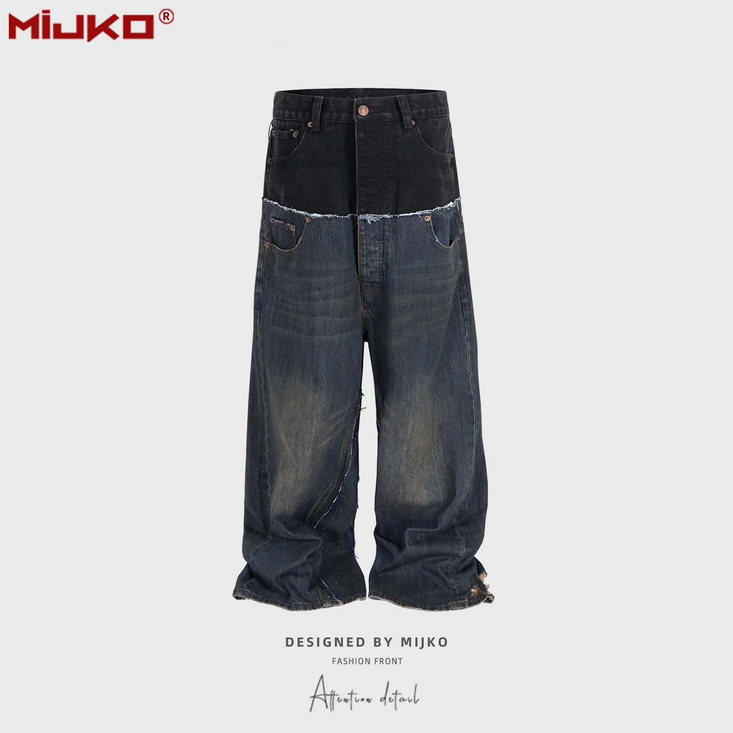 Burberry Paneled Straight-Leg Jeans - rep spodnie
