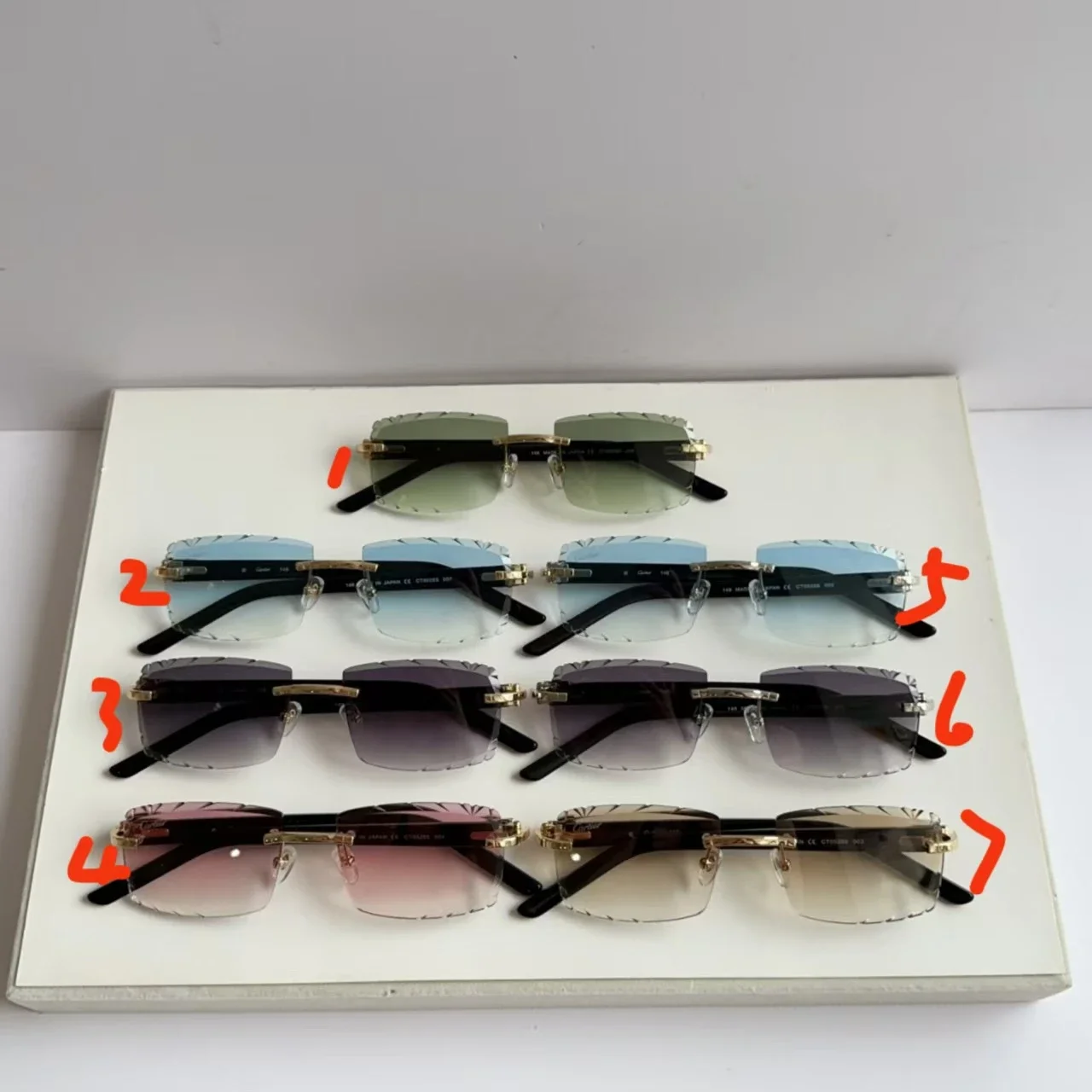 Rimless Beveled Gradient Sunglasses