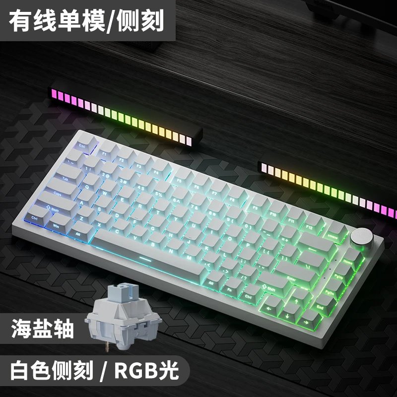 Ajazz AK820 Mechanical Keyboard — AK 820 Sea salt axis white side engraved PBT Keycap wired version RGB DIY colorway — USFans Spreadsheet photo
