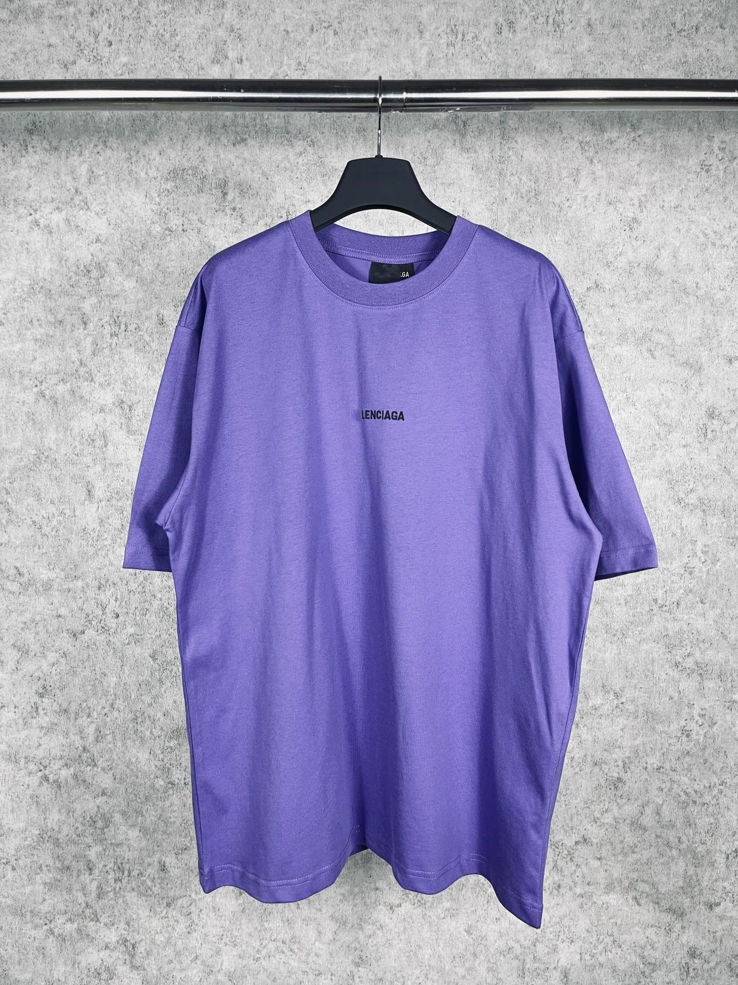 Balenciaga T-Shirt Small Logo Grey — purple [embroidery】 colorway — USFans Spreadsheet photo